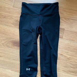 Under Armour Black Capri Workout Pants - Size Waist 24 and Length 17"